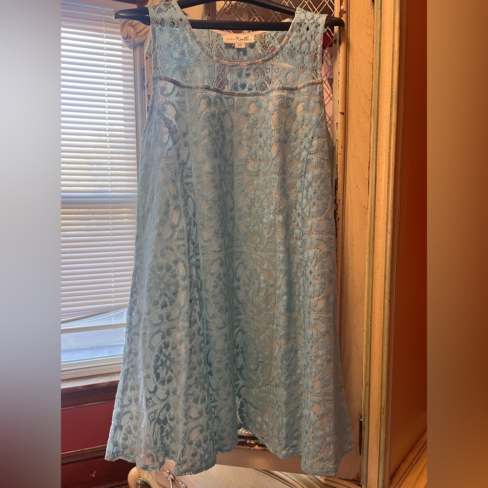 Simply Noelle Elegant A-Line Lace Skirt - Sky Blue